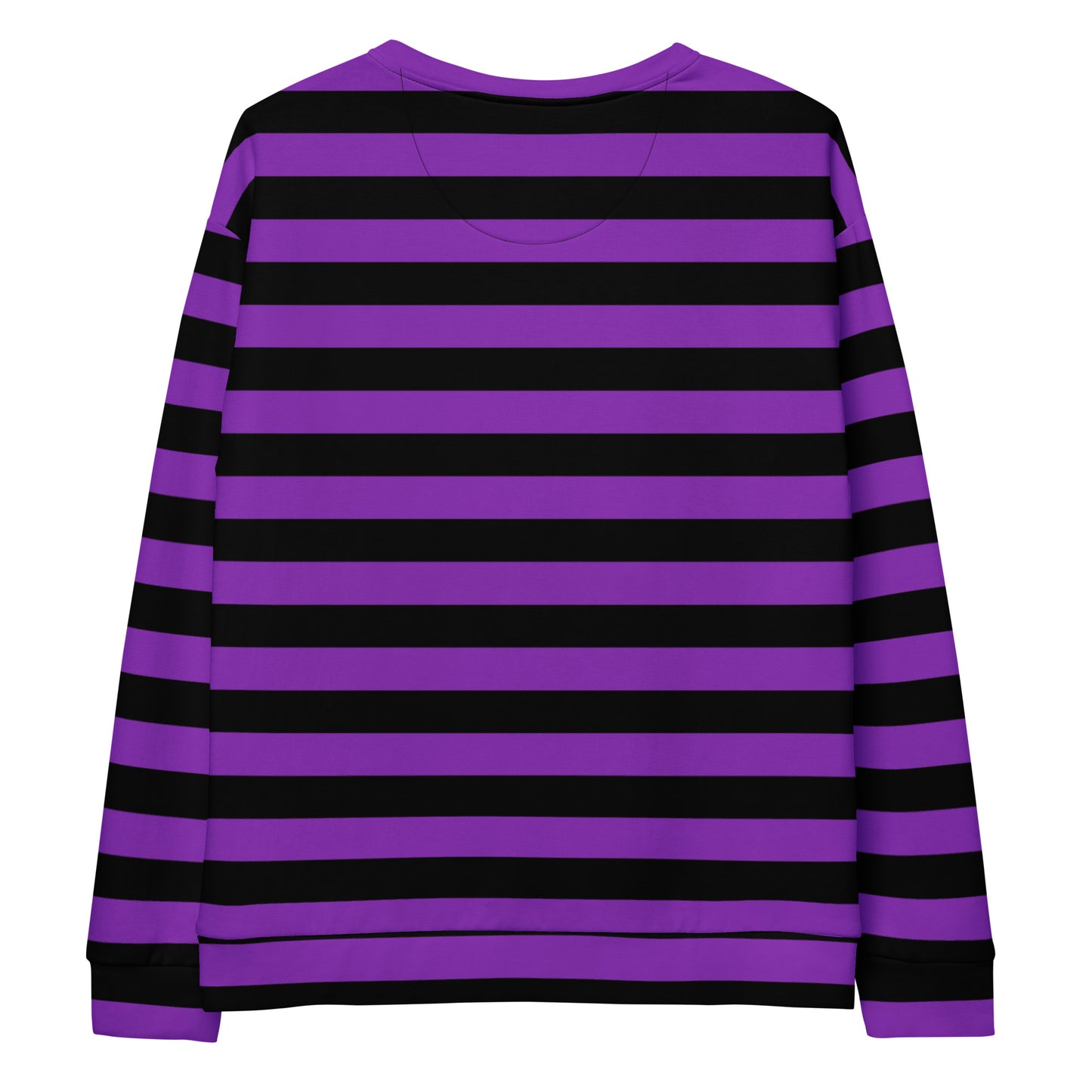Purple and Black Striped Halloween Recycled Sweatshirt With Brushed Inner Fleece Fabric