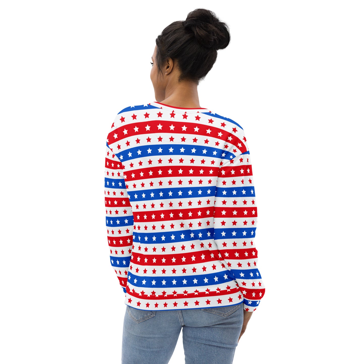 American Flag Stars & Stripes Sweatshirt With Brushed Inner Fleece Fabric