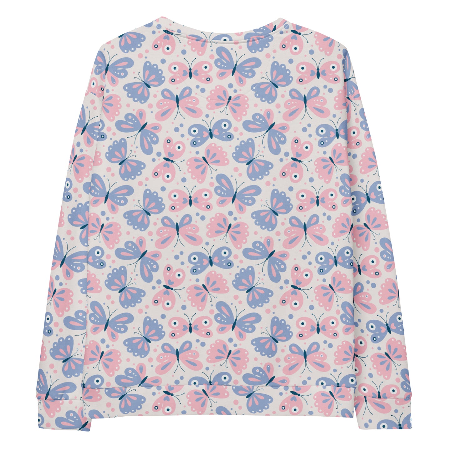 Pastel Butterfly Sweatshirt With Brushed Inner Fleece Fabric