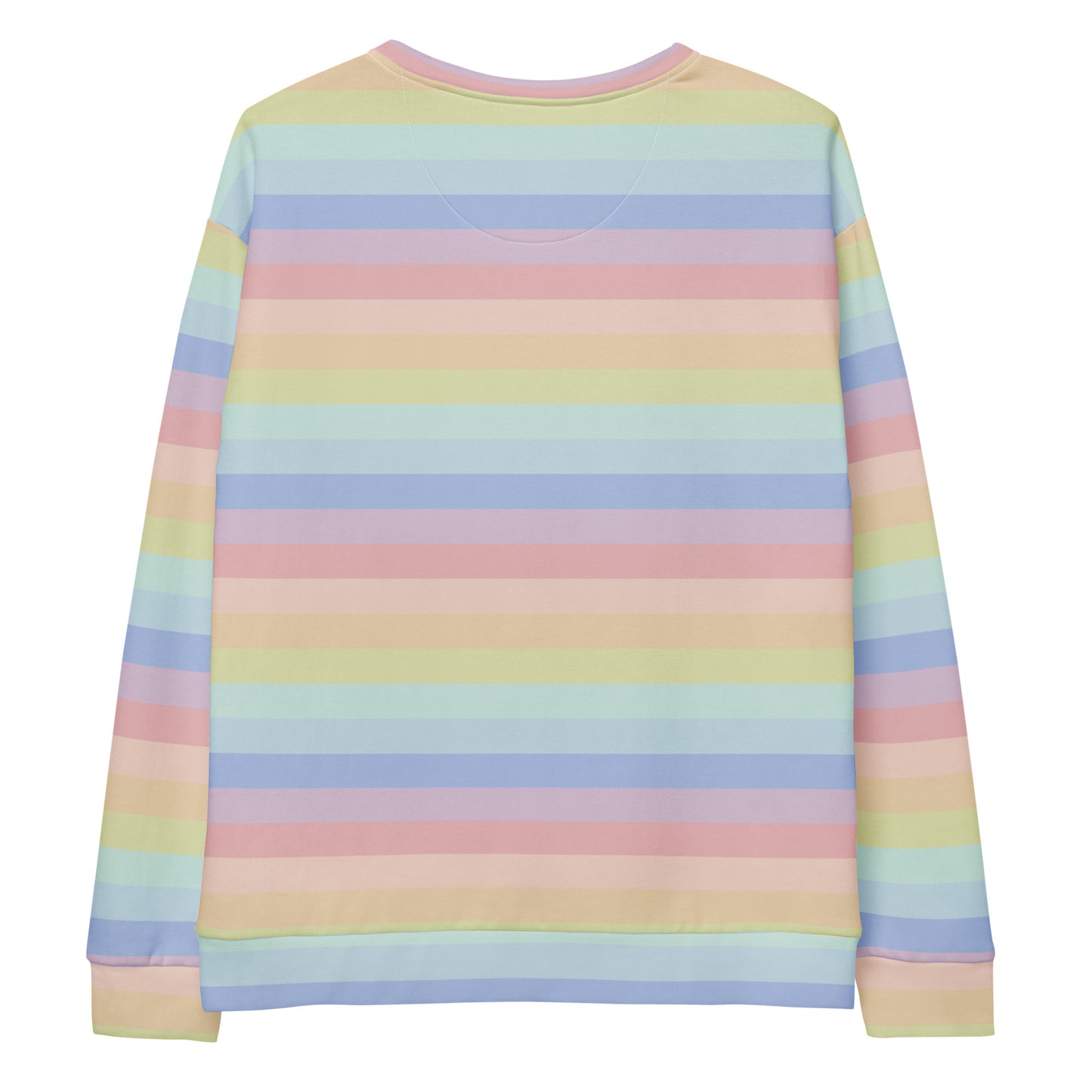 Pastel Rainbow Stripes Sweatshirt With Brushed Inner Fleece Fabric