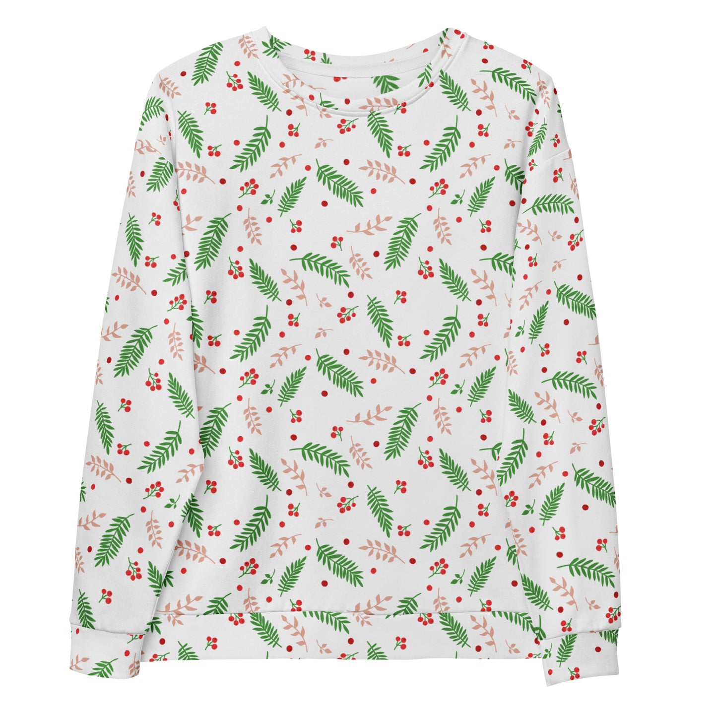 Holly Berry Christmas Sweatshirt With Brushed Inner Fleece Fabric