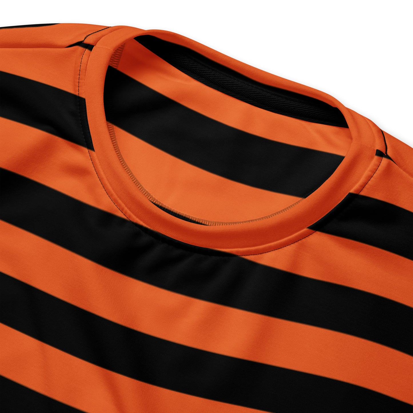Orange and Black Striped Halloween Sweatshirt With Brushed Inner Fleece Fabric
