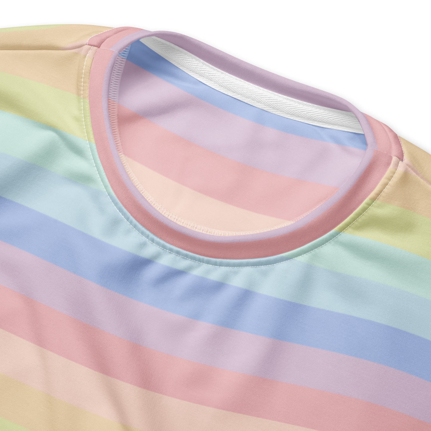 Pastel Rainbow Stripes Sweatshirt With Brushed Inner Fleece Fabric
