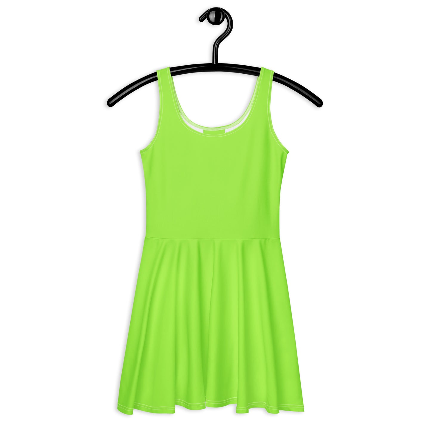 Women's Lime Green Buttery Soft Skater Dress With UPF 50+