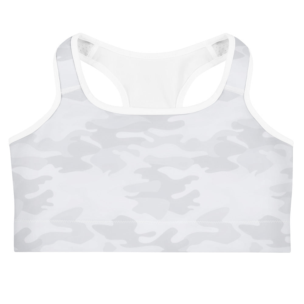 Women's White Camouflage Quick Drying Sports Bra