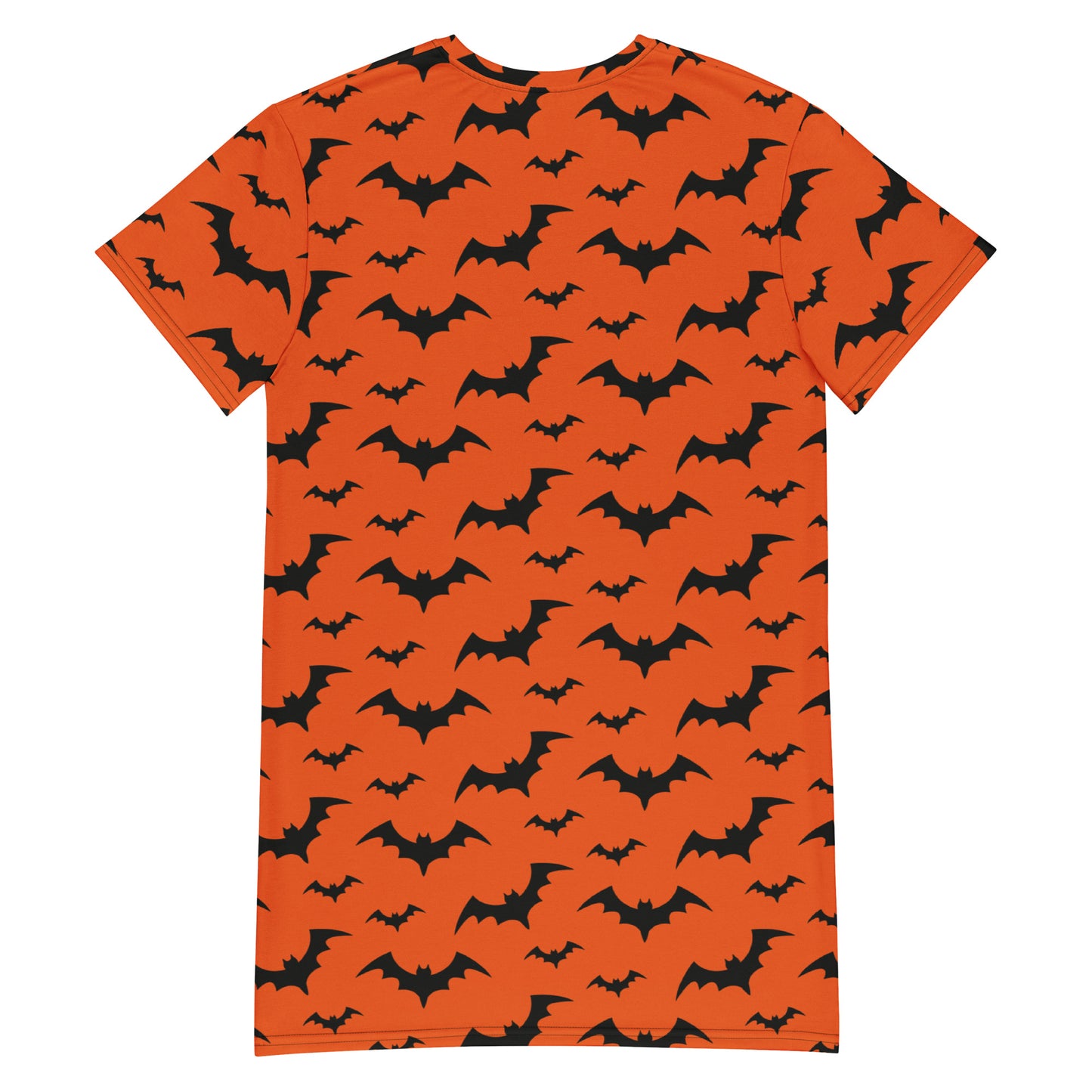 Women's Orange Bats Halloween T-Shirt Dress