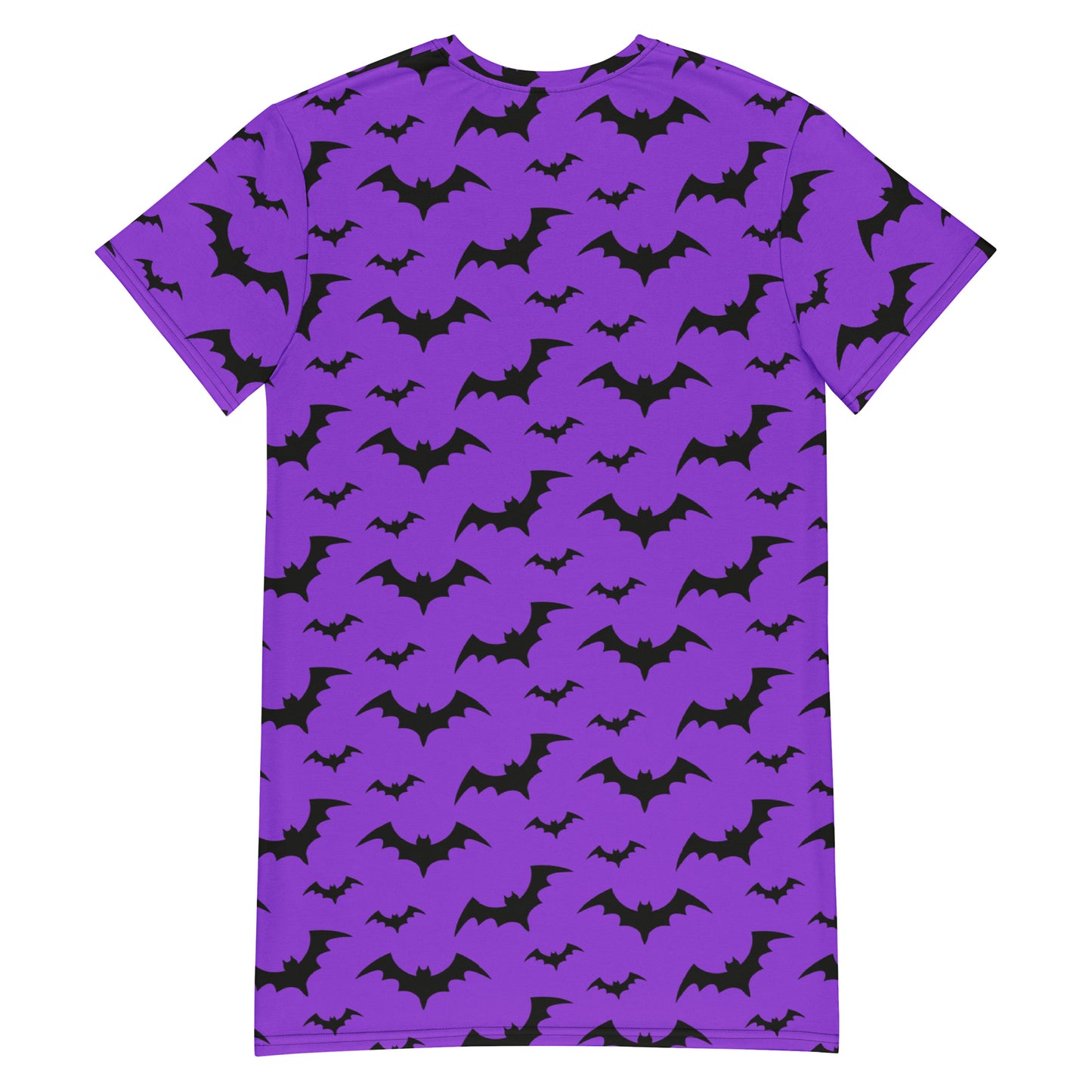 Women's Purple Bats Halloween T-Shirt Dress