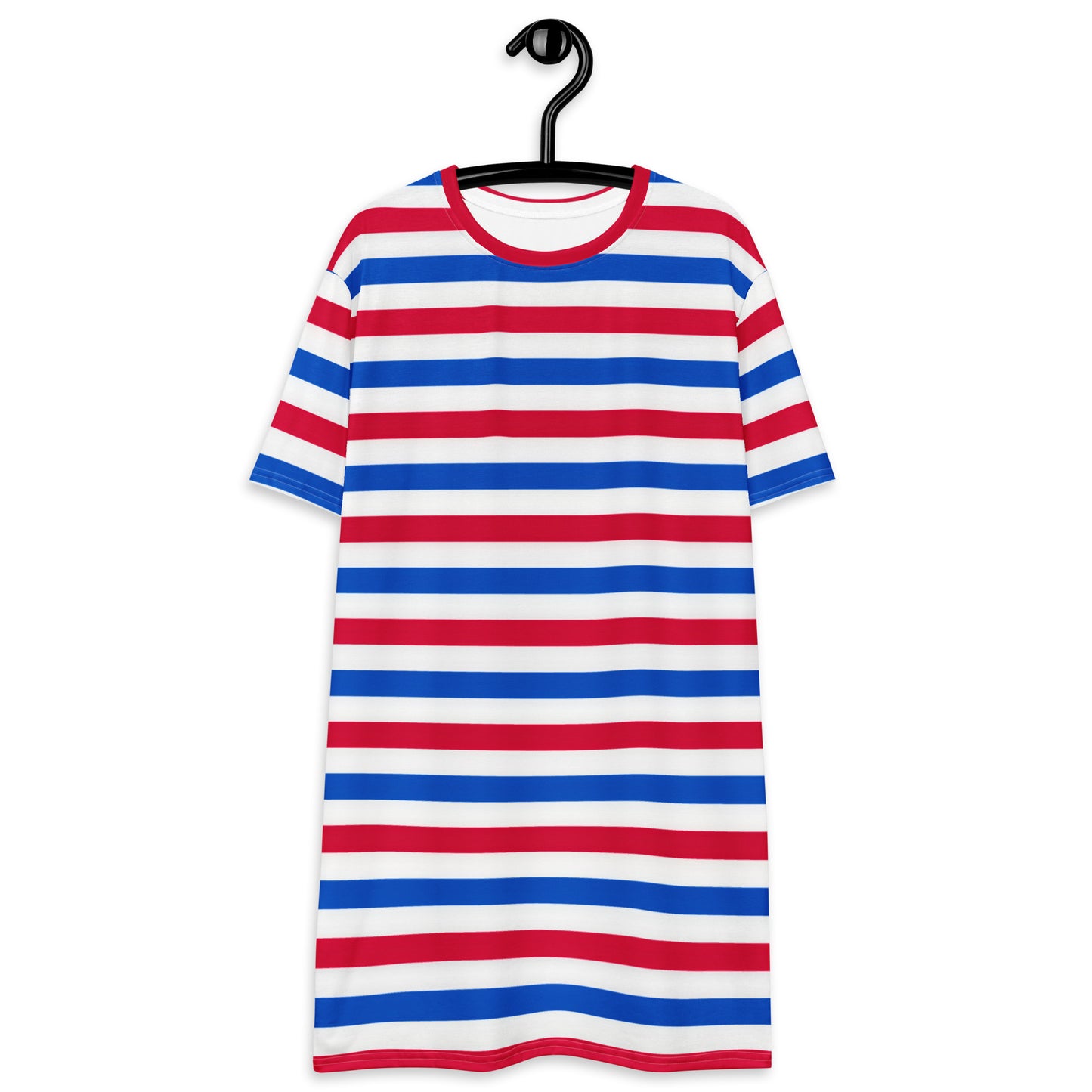 Women's Red, White & Blue Striped T-Shirt Dress