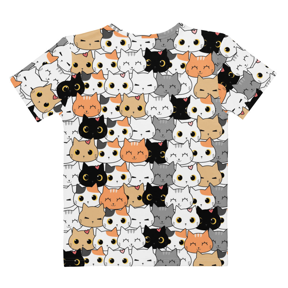 Women's Cat Face T-Shirt – Soft Stretch Jersey Tee