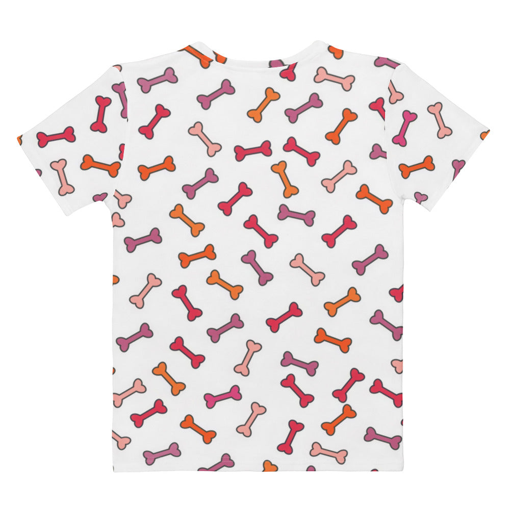 Women's Colorful Dog Bone T-Shirt – Soft Stretch Jersey Tee
