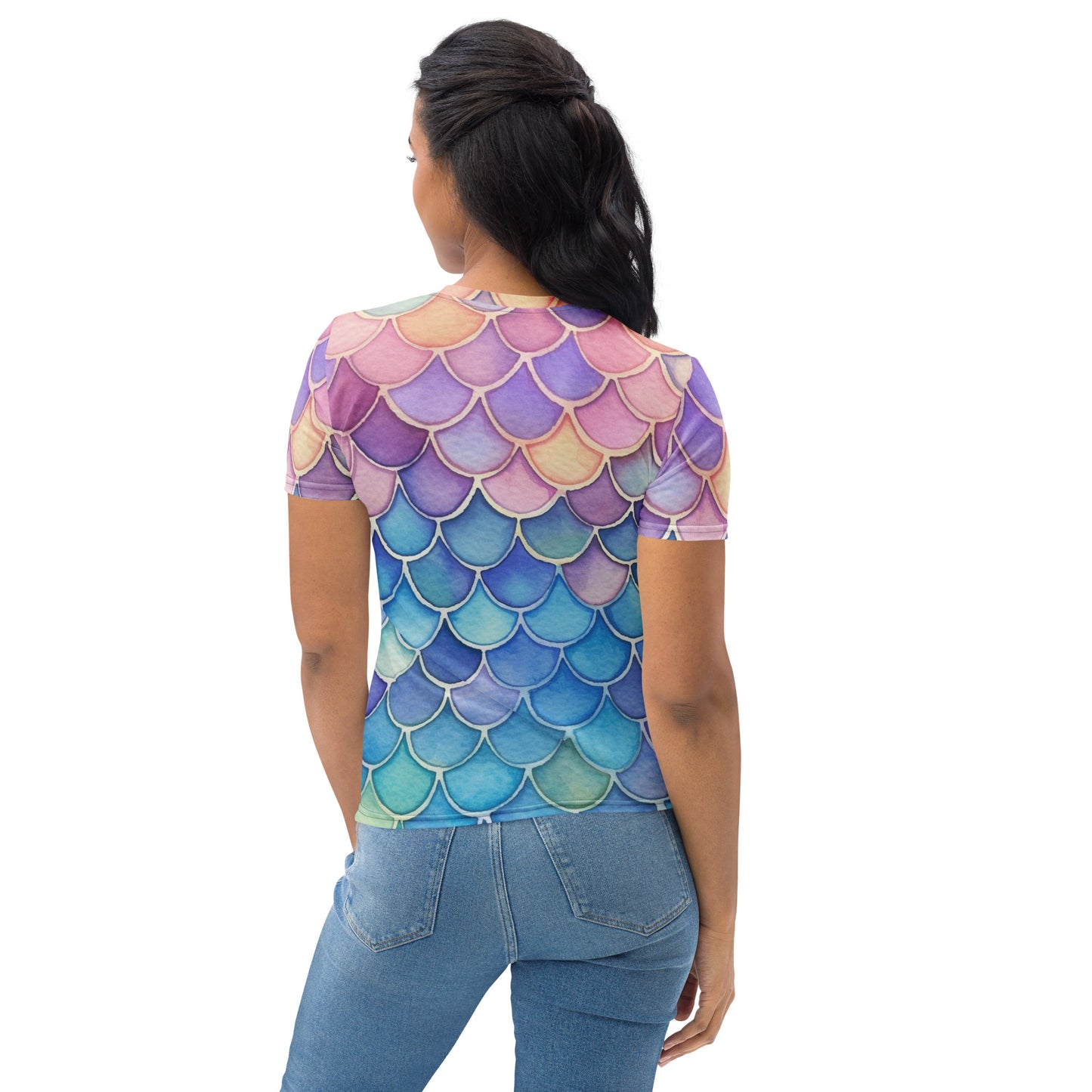 Women's Mermaid Scales T-Shirt – Soft Stretch Jersey Tee