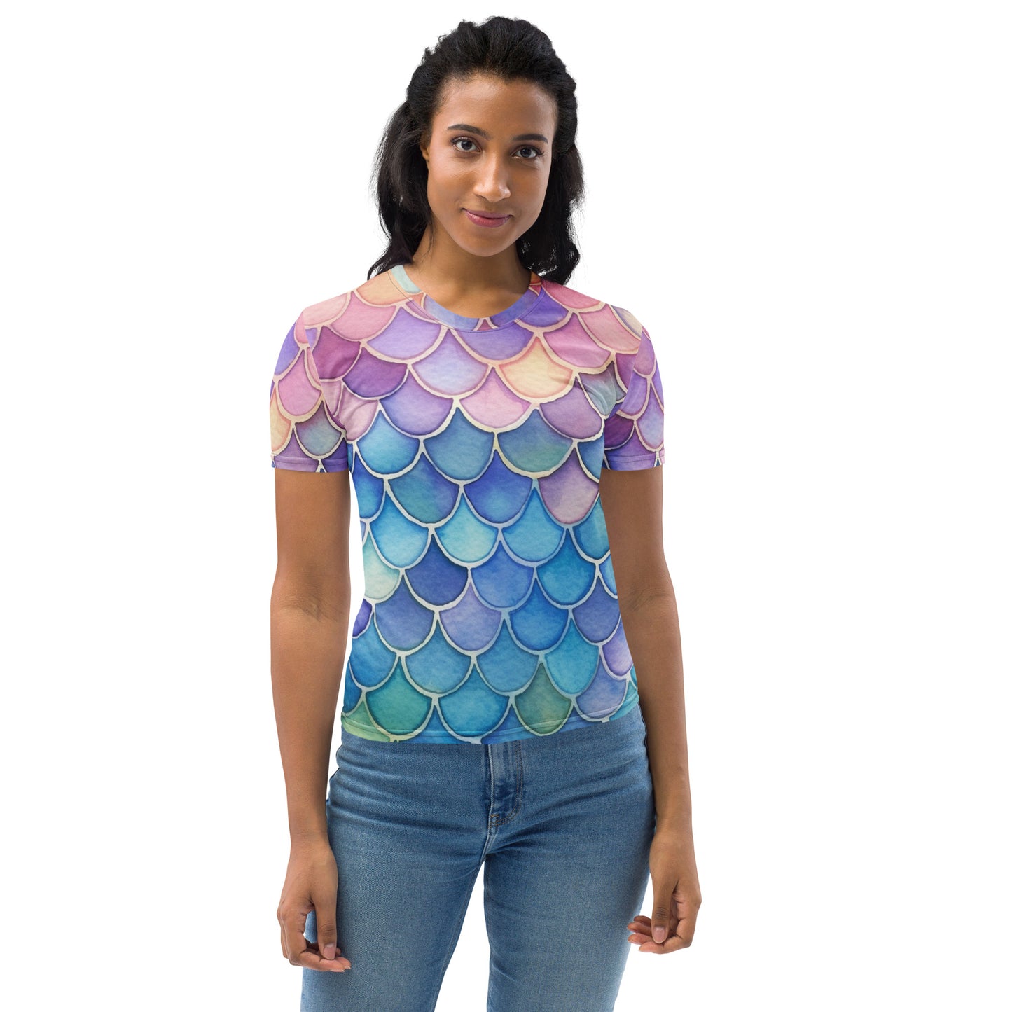 Women's Mermaid Scales T-Shirt – Soft Stretch Jersey Tee