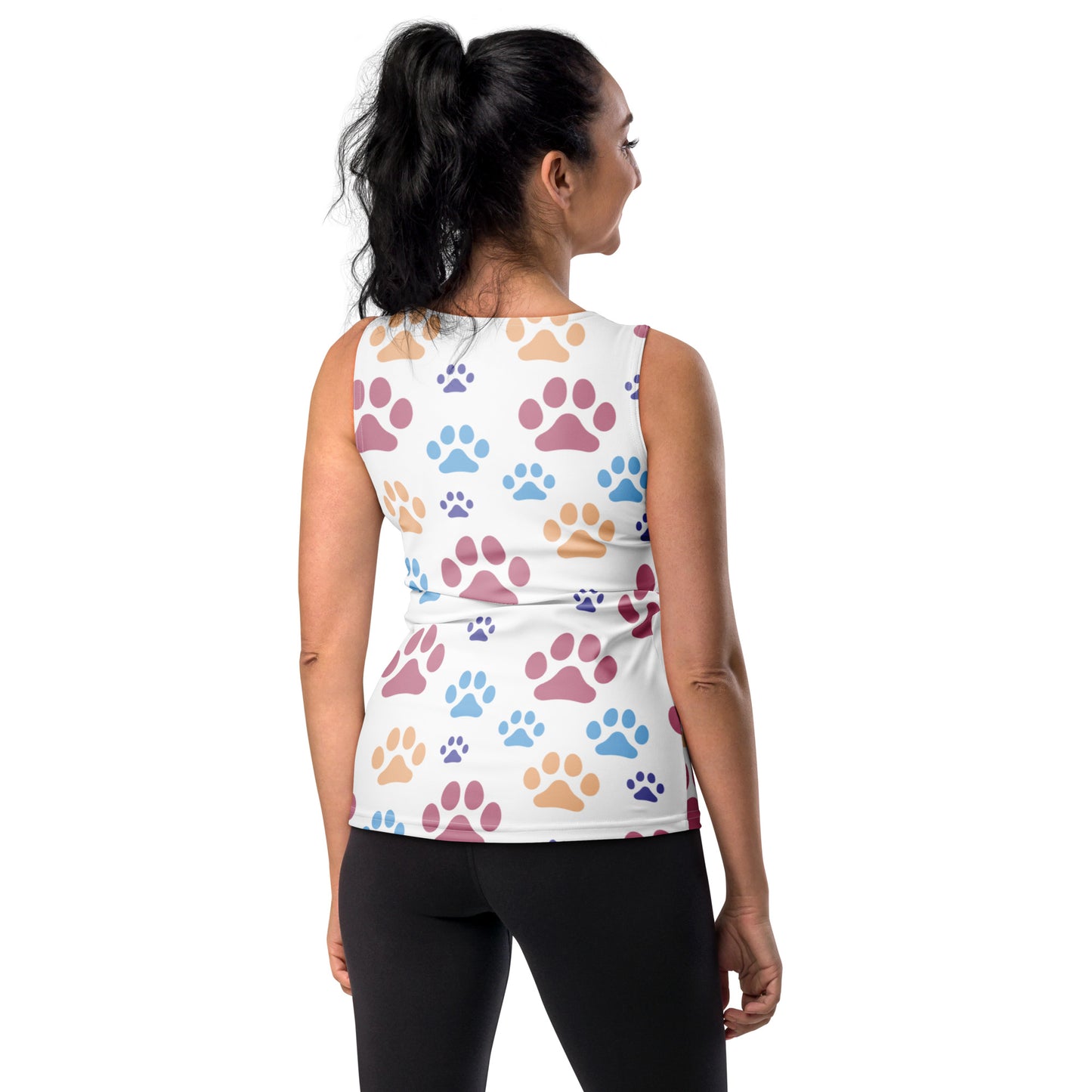 Women's Colorful Paw Print Tank Top - Quick Drying, Buttery Soft Fabric With UPF 50+