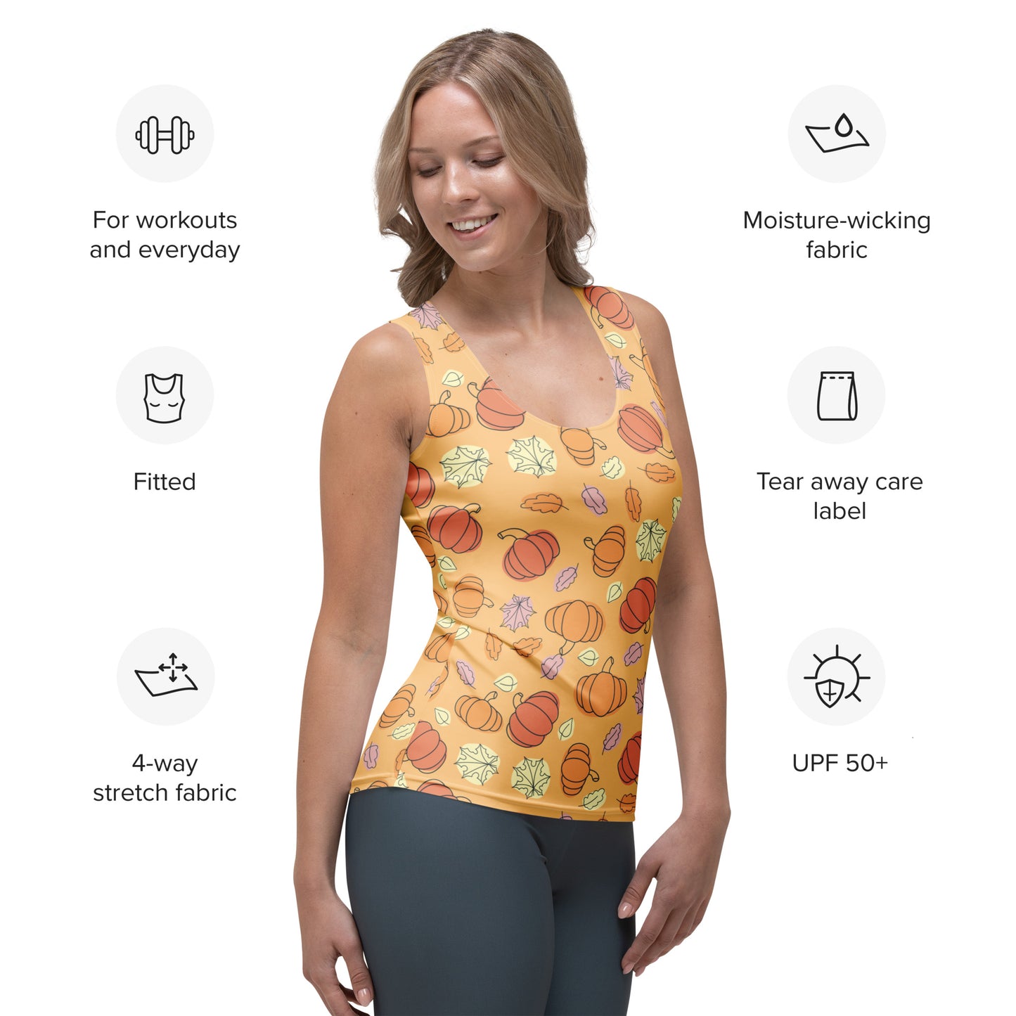 Women's Pumpkin Patch Tank Top - Quick Drying, Buttery Soft Fabric With UPF 50+