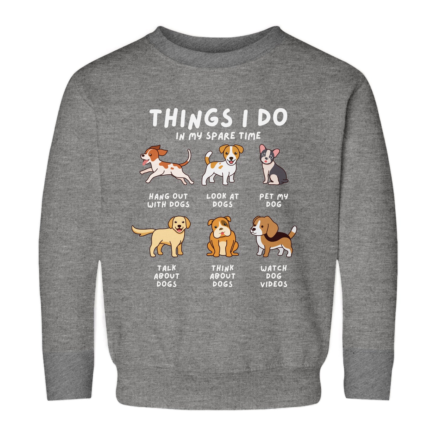 Kids Cozy 'Things I Do In My Spare Time' Dog Sweatshirt - Funny & Comfortable Gift for Boys and Girls