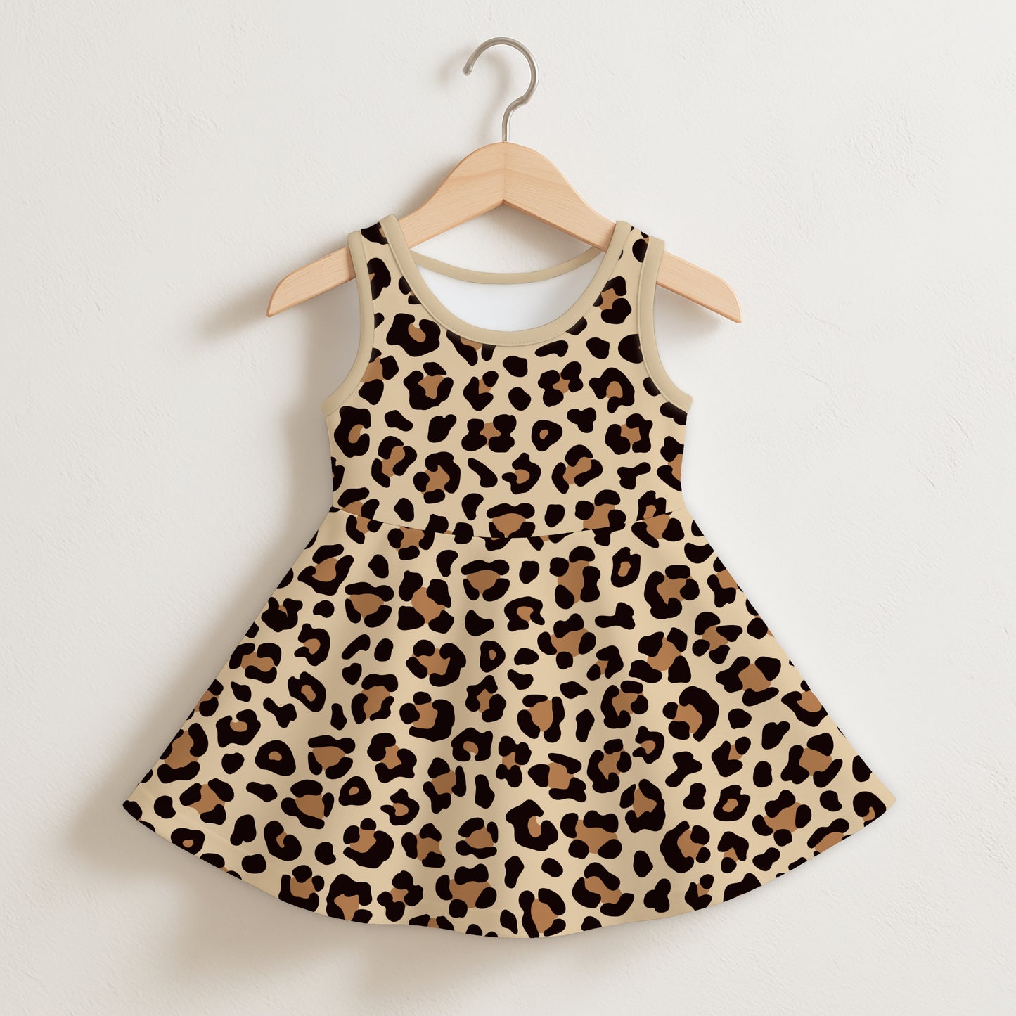 Girls Leopard Print Sleeveless Dress