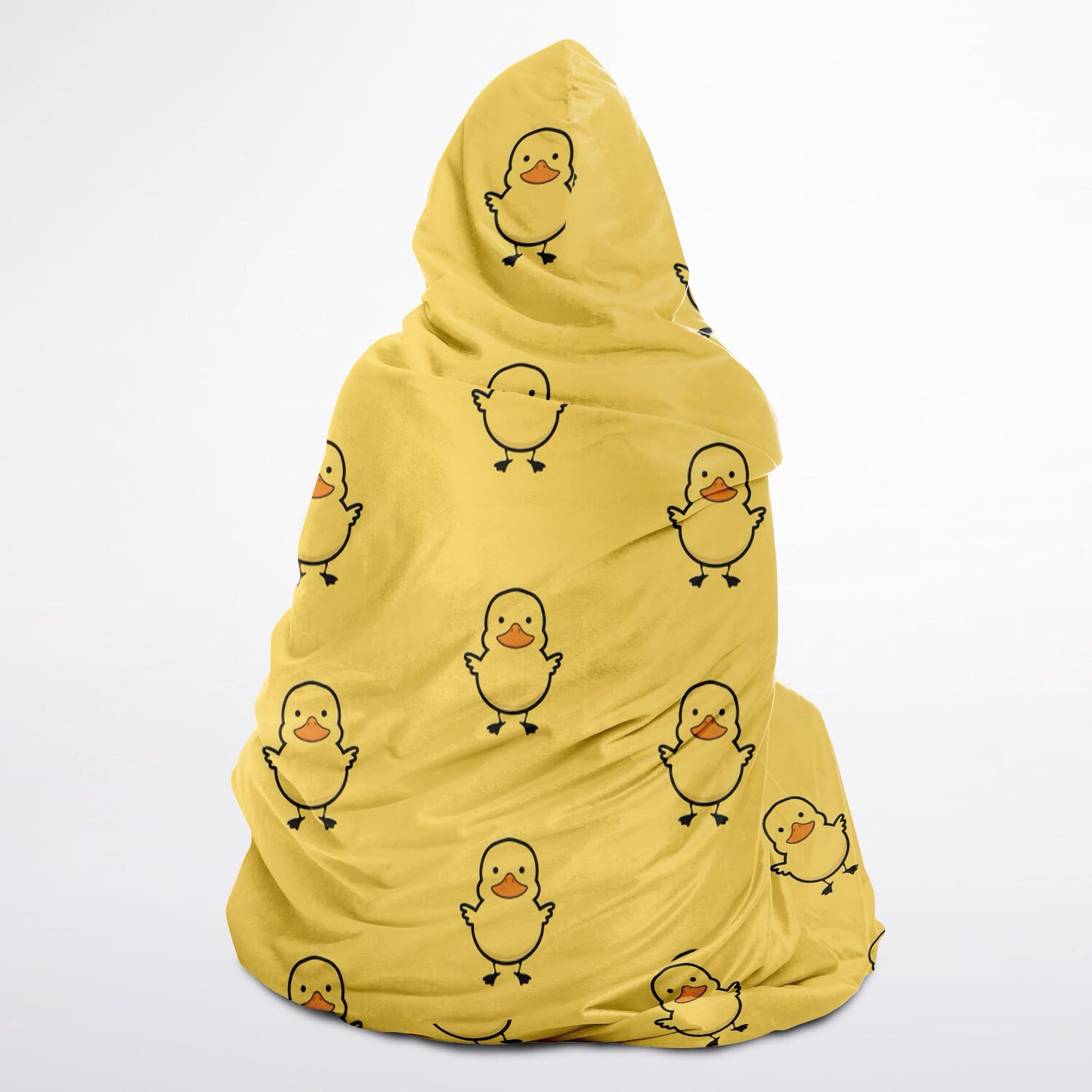 Kids Yellow Rubber Duck Hooded Wearable Blanket