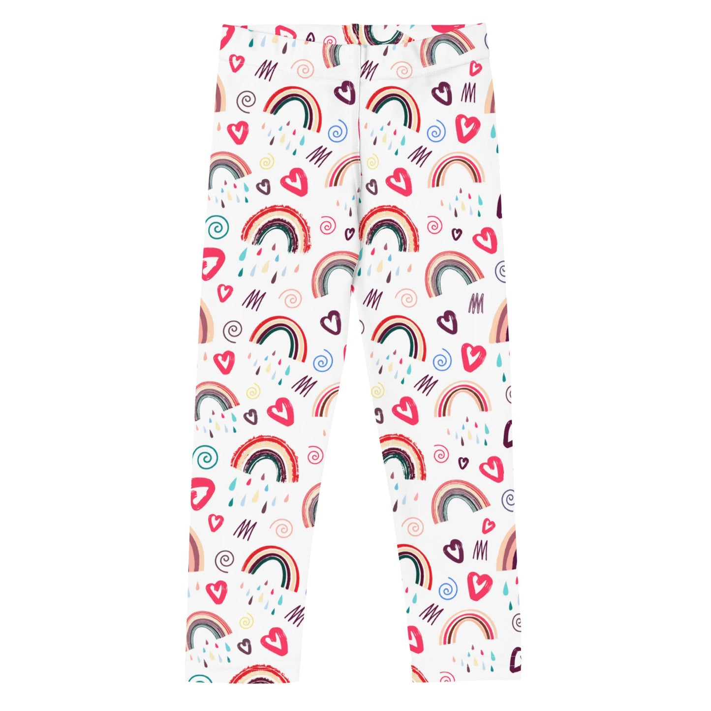 Girls Rainbow Doodle Heart Buttery Soft Leggings