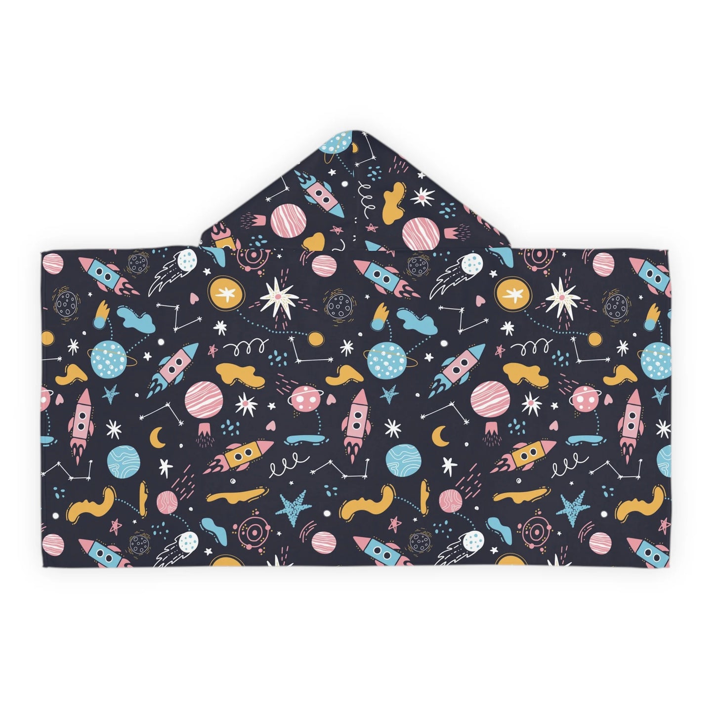 Kids Outer Space Hooded Towel – Soft & Absorbent Bath & Beach Wrap
