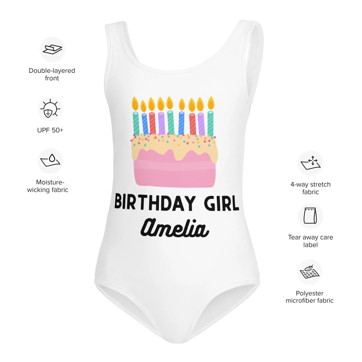 Candles Match Age Personalized Birthday Dance Leotard for Girls