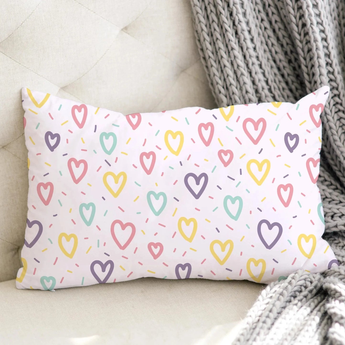 Girls Pastel Heart Pillowcase