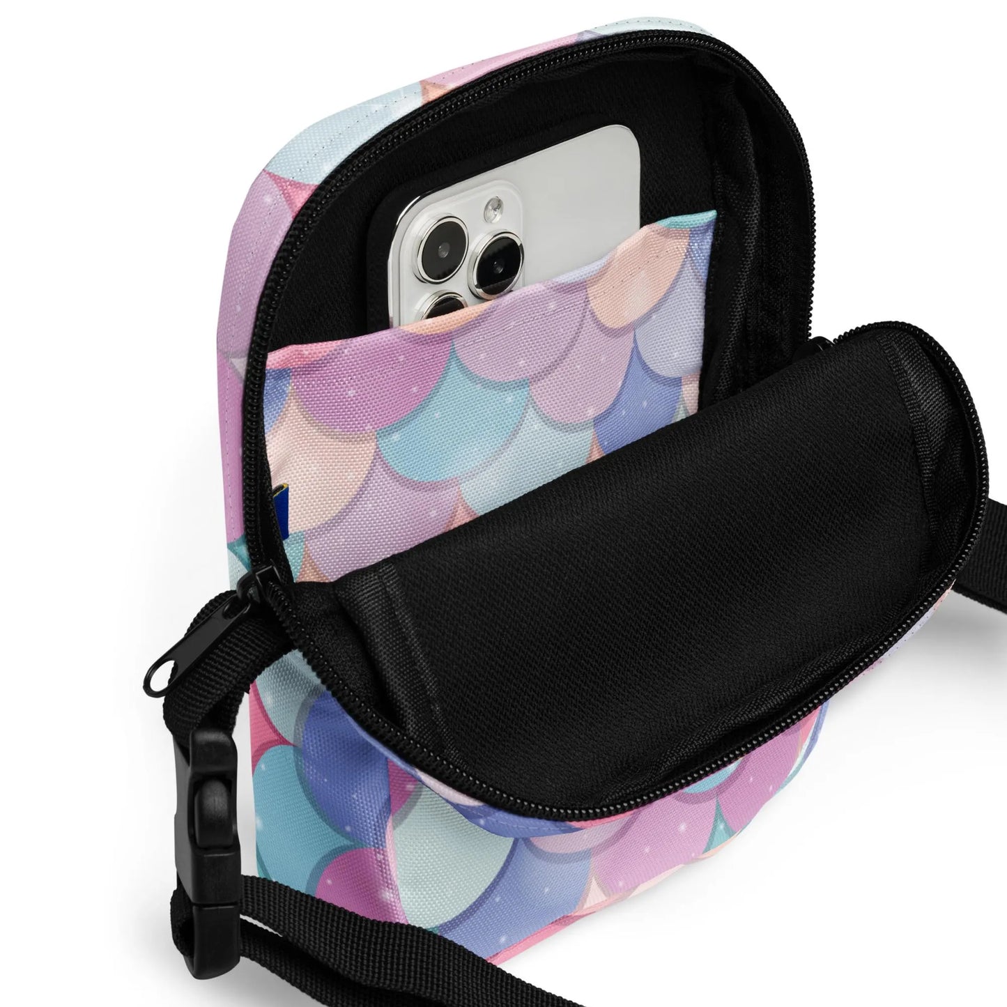 Girls Rainbow Mermaid Scales Crossbody Purse