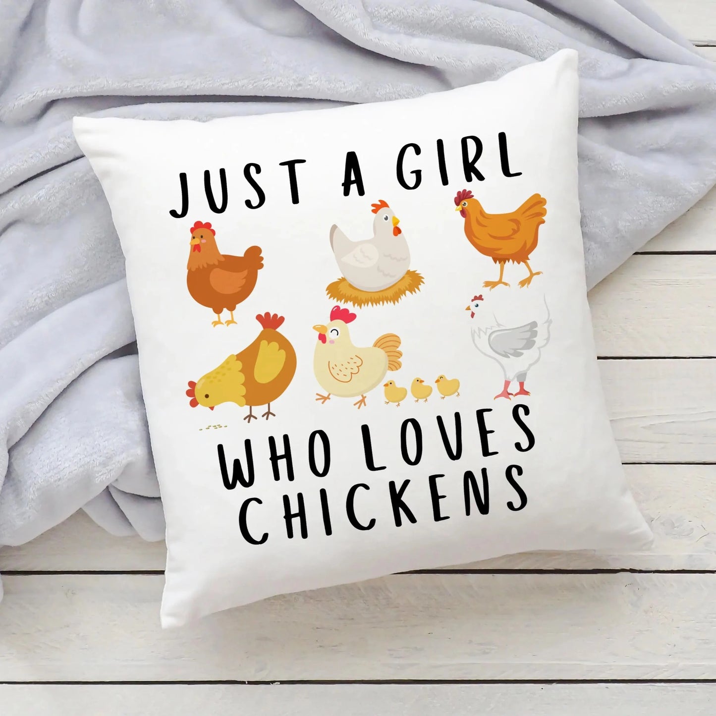 Girls 'Just A Girl Who Loves Chickens' Pillow