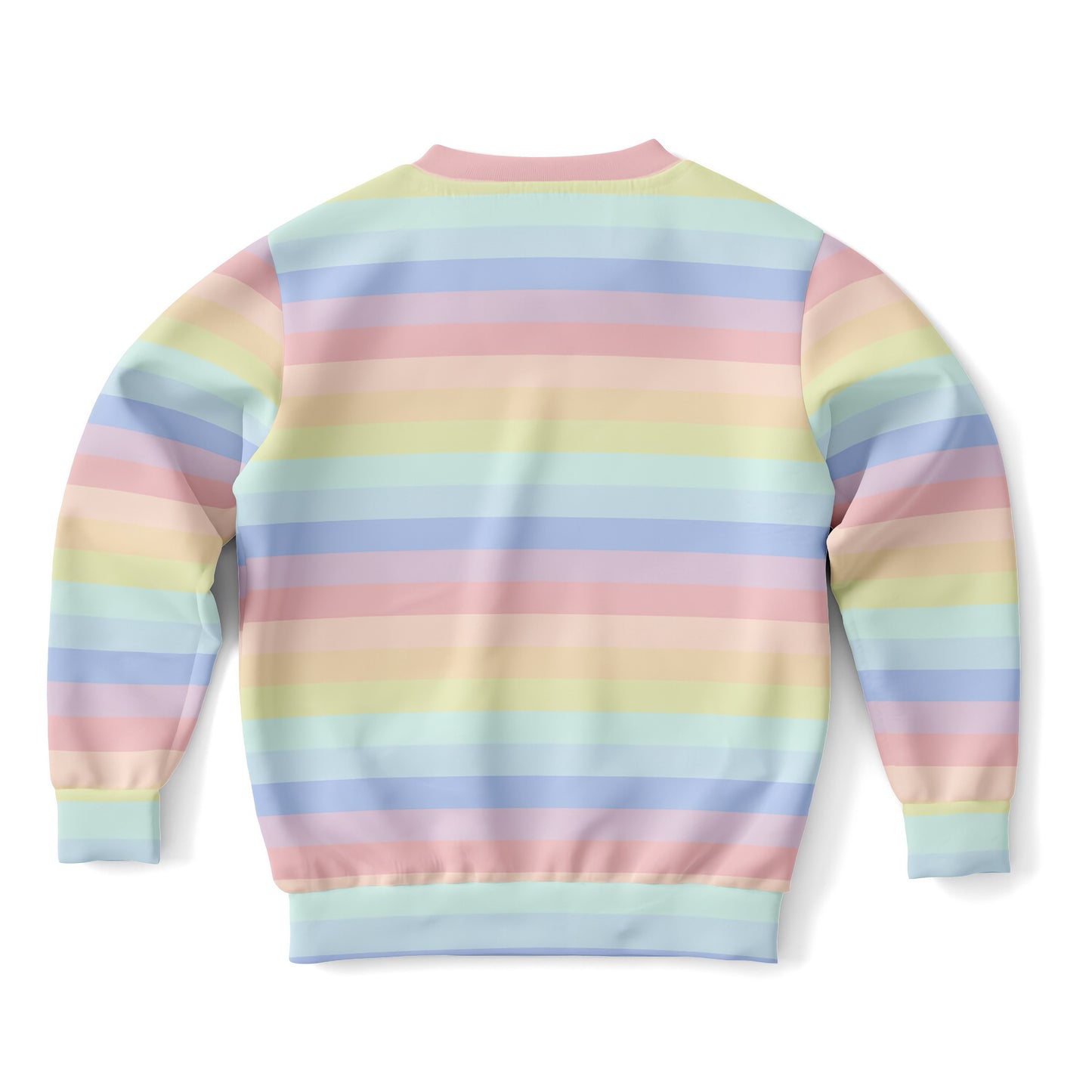 Girls Striped Pastel Rainbow Sweatshirt – Cozy Cotton Fleece or Lightweight Sports Fabric