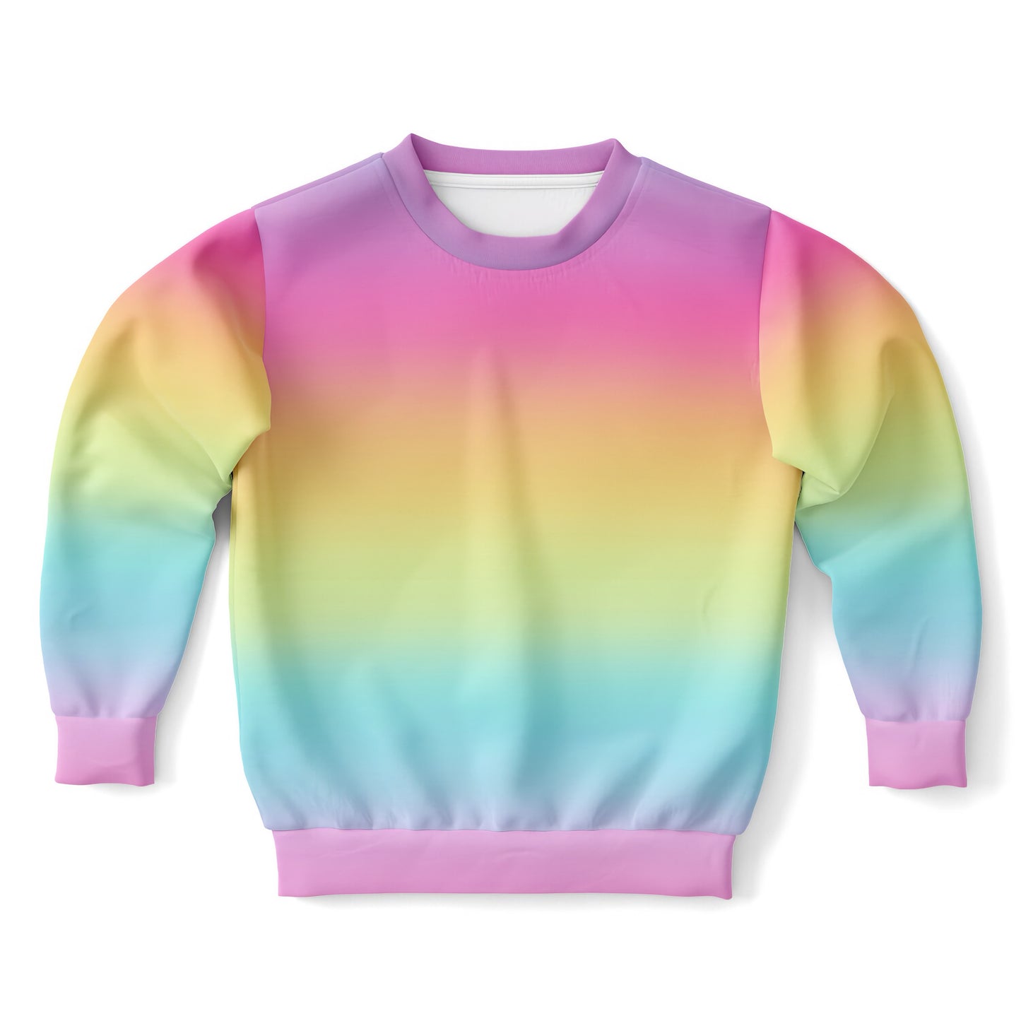 Girls Bright Rainbow Sweatshirt – Cozy Cotton Fleece or Lightweight Sports Fabric