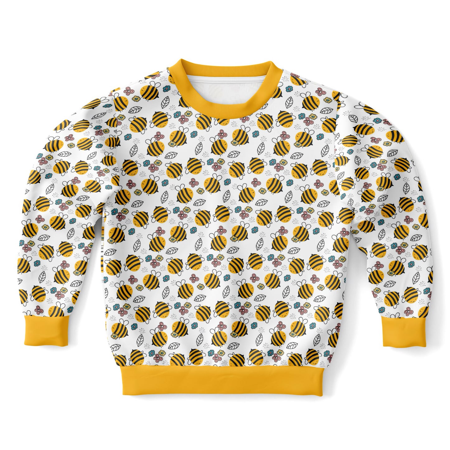 Kids Bumble Bee Sweatshirt – Cozy Cotton Fleece or Lightweight Sports Fabric