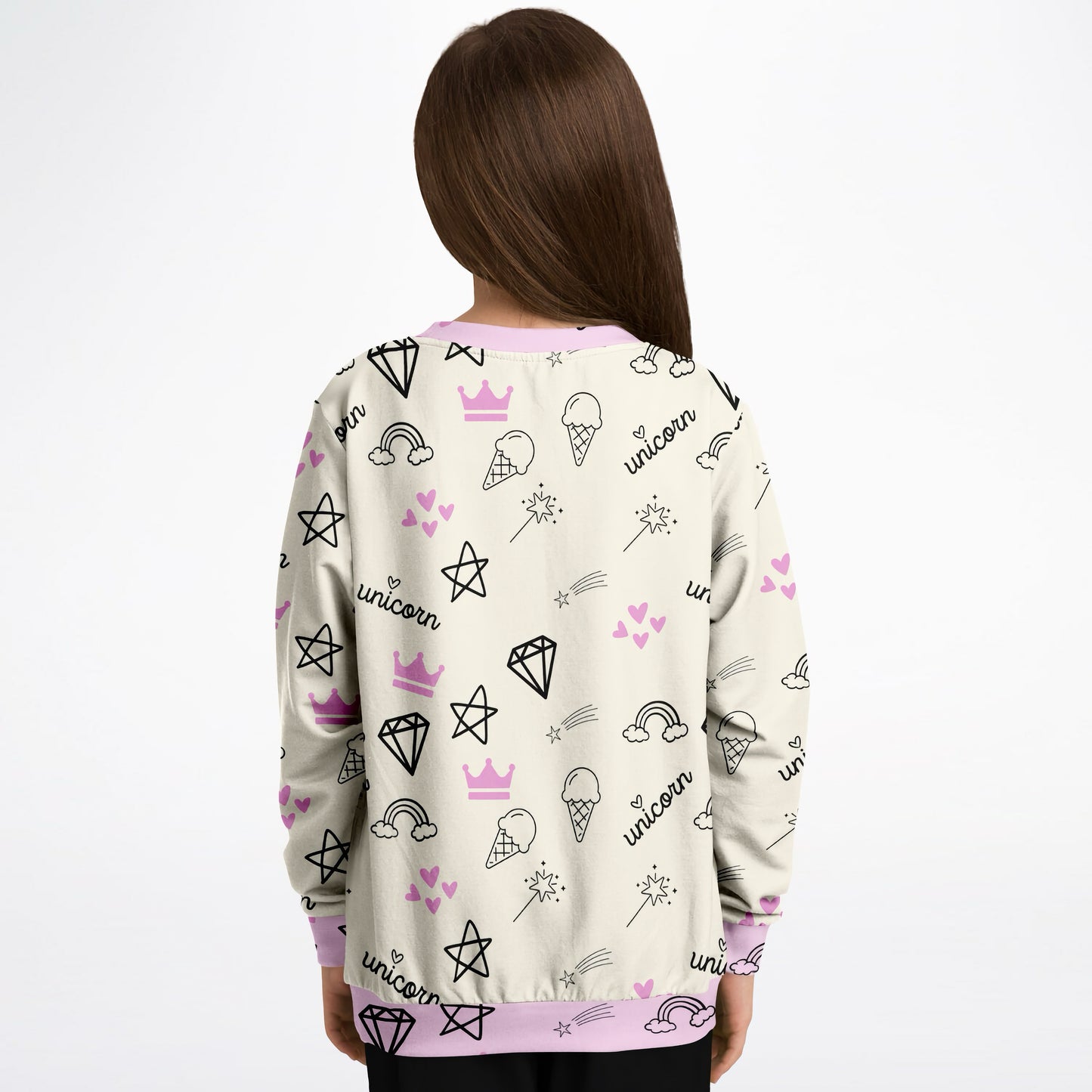 Girls Magical Unicorn Sweatshirt – Cozy Cotton Fleece or Lightweight Sports Fabric