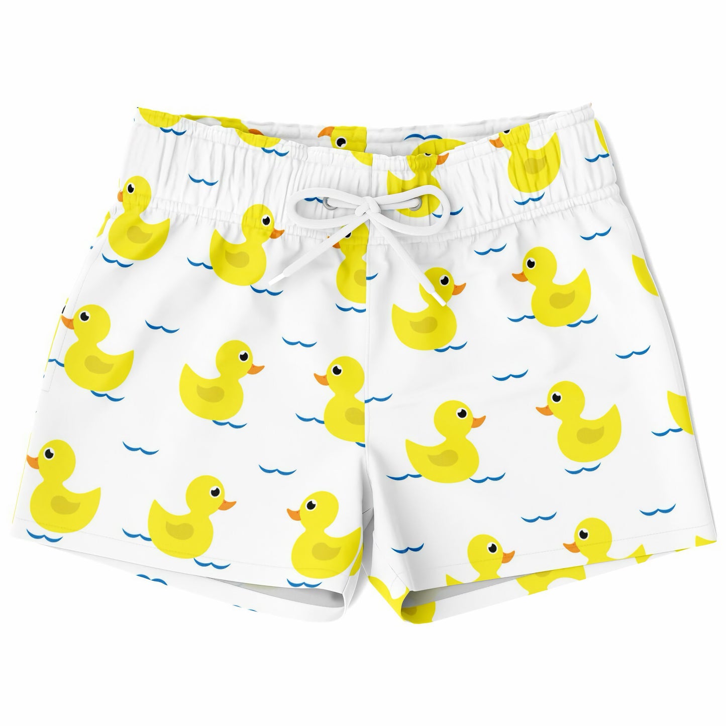 Boys Yellow Floating Ducks On Water Quick Drying Swim Trunks