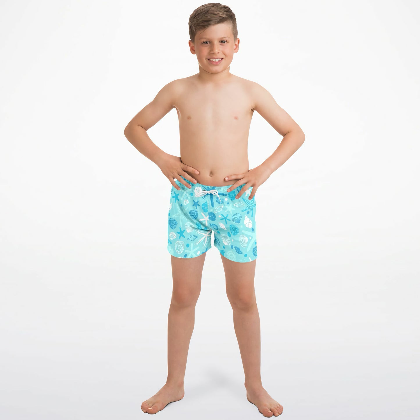 Boys Seashell & Starfish Quick Drying Swim Trunks