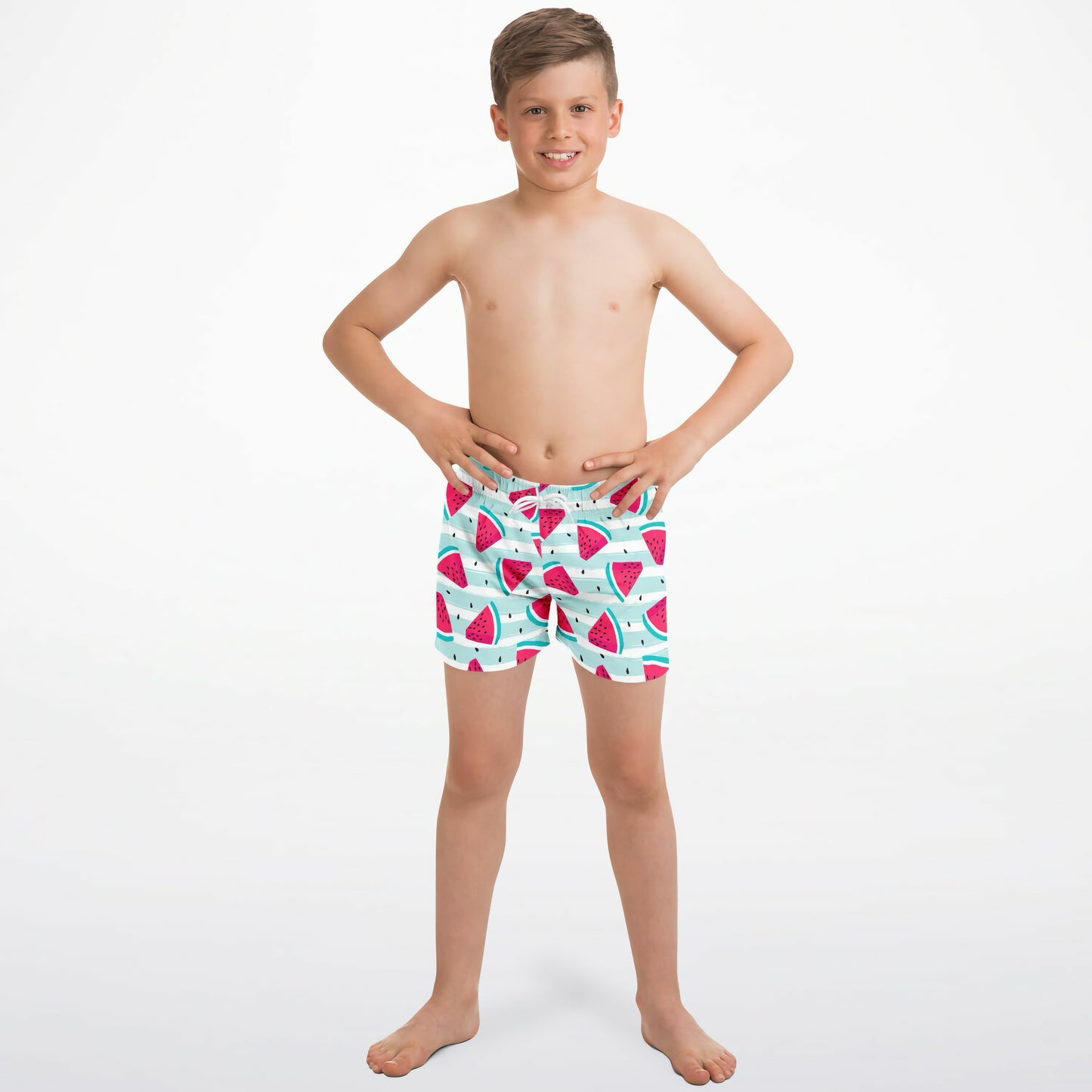 Boys Striped Watermelon Quick Drying Swim Trunks