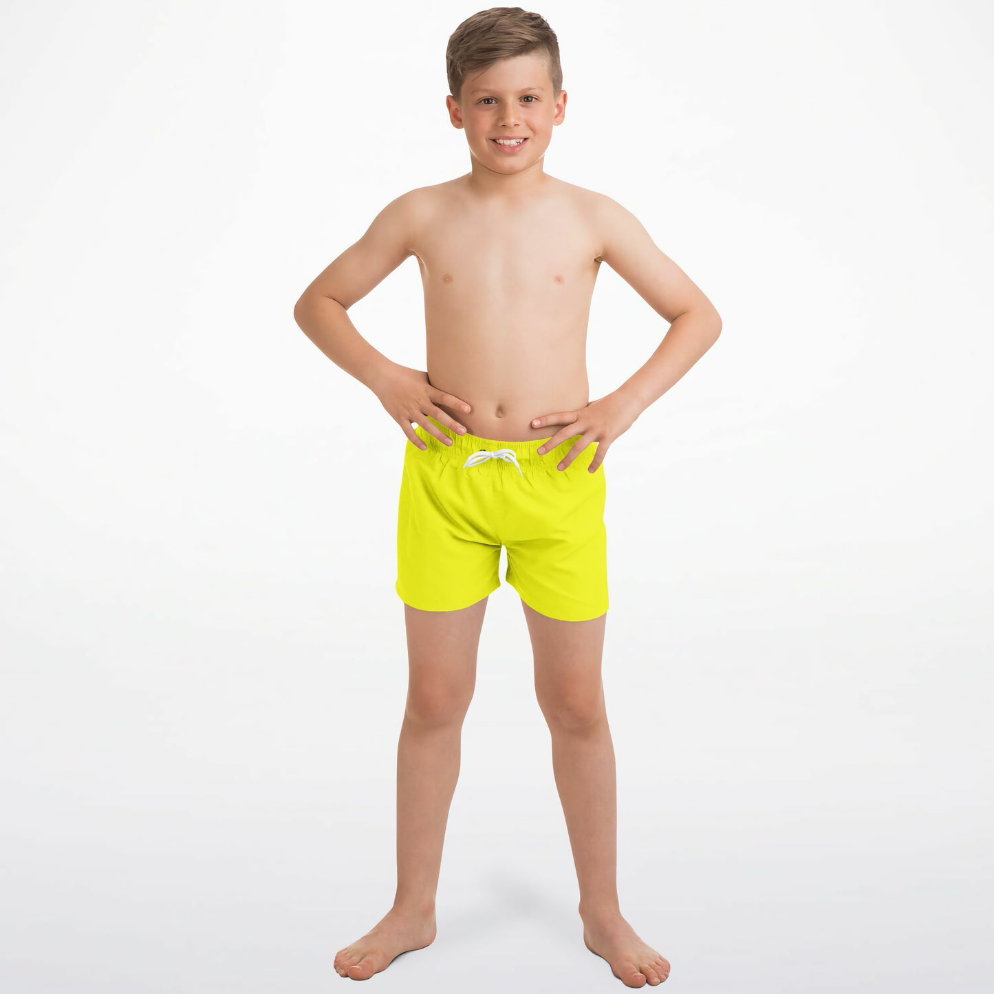 Boys Yellow Quick Drying Swim Trunks