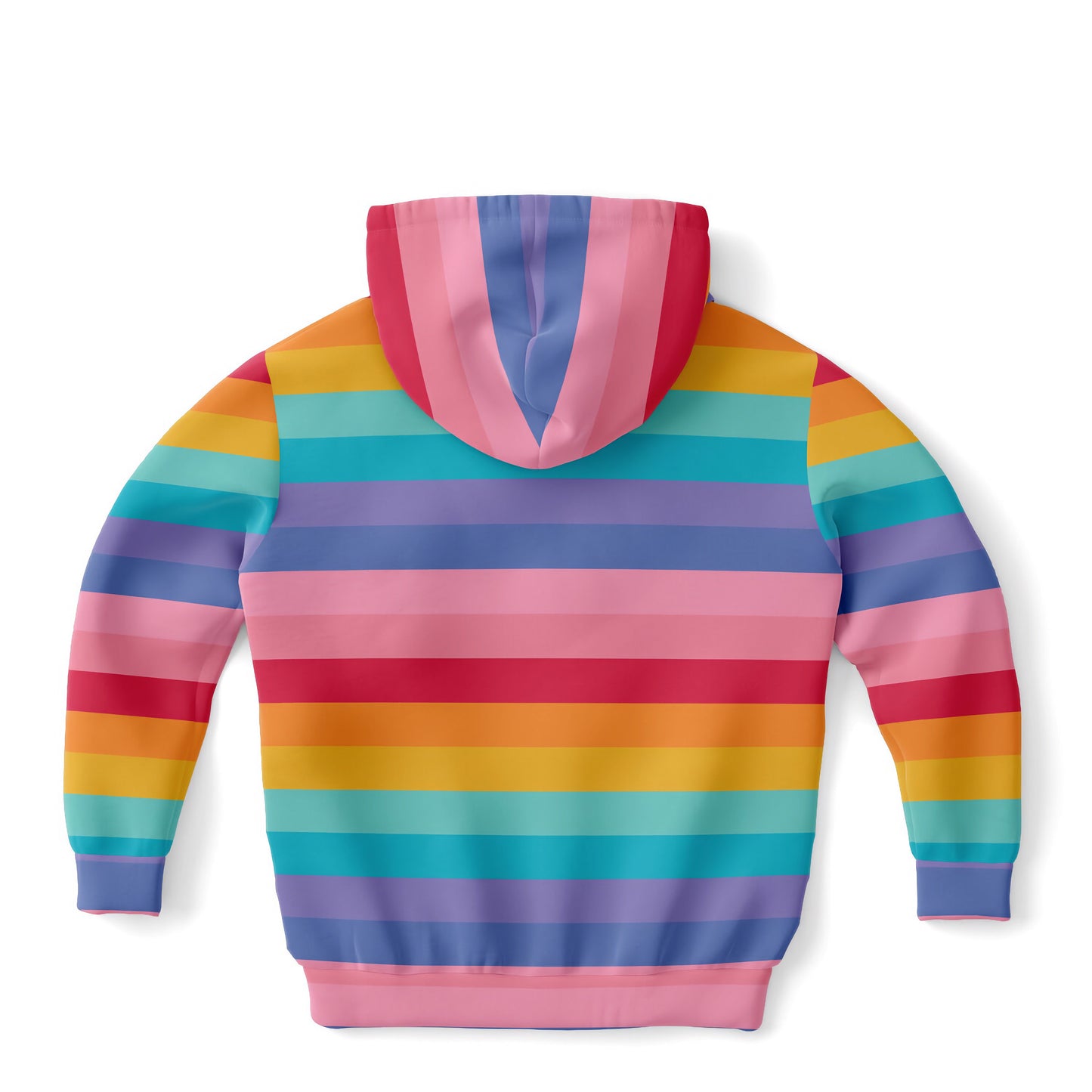 Girls Striped Bright Rainbow Hoodie