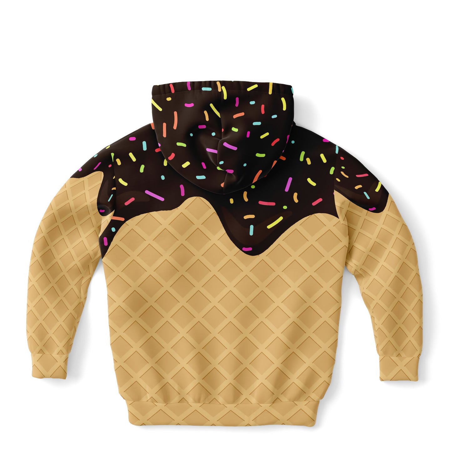 Kids Chocolate Ice Cream Cone Hoodie – Cozy Cotton Fleece or Lightweight Sports Fabric