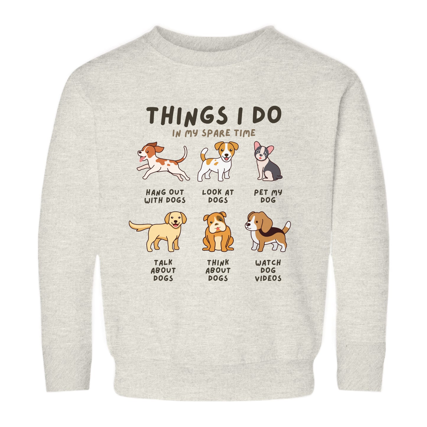 Kids Cozy 'Things I Do In My Spare Time' Dog Sweatshirt - Funny & Comfortable Gift for Boys and Girls