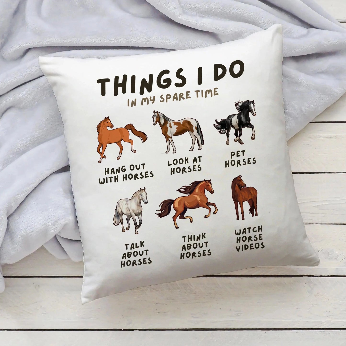 pillow with horses on it