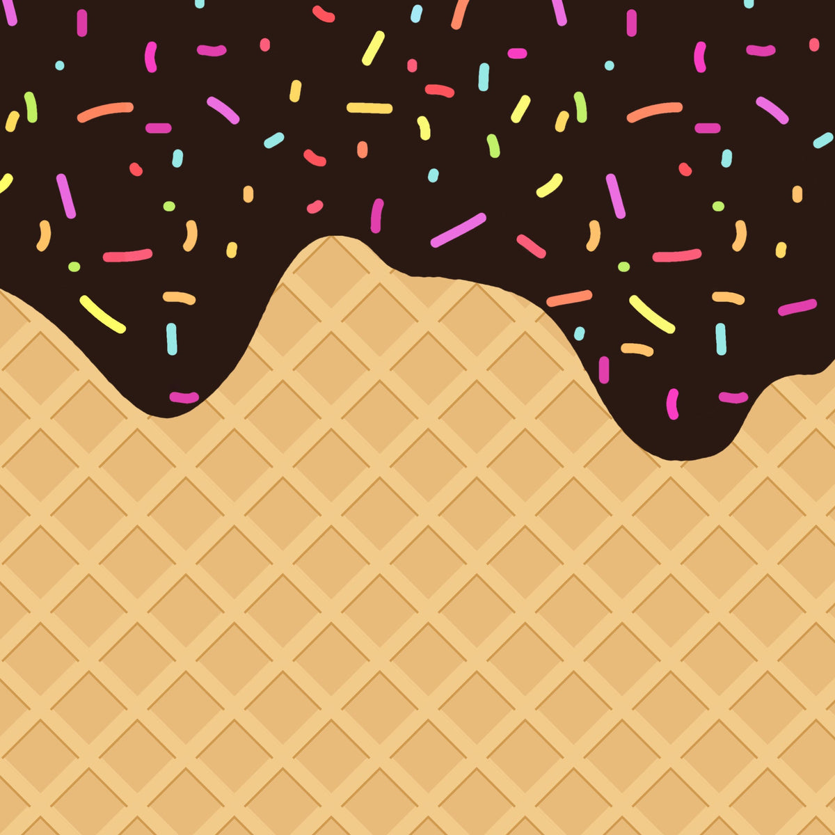 Chocolate Ice Cream Cone Pattern 