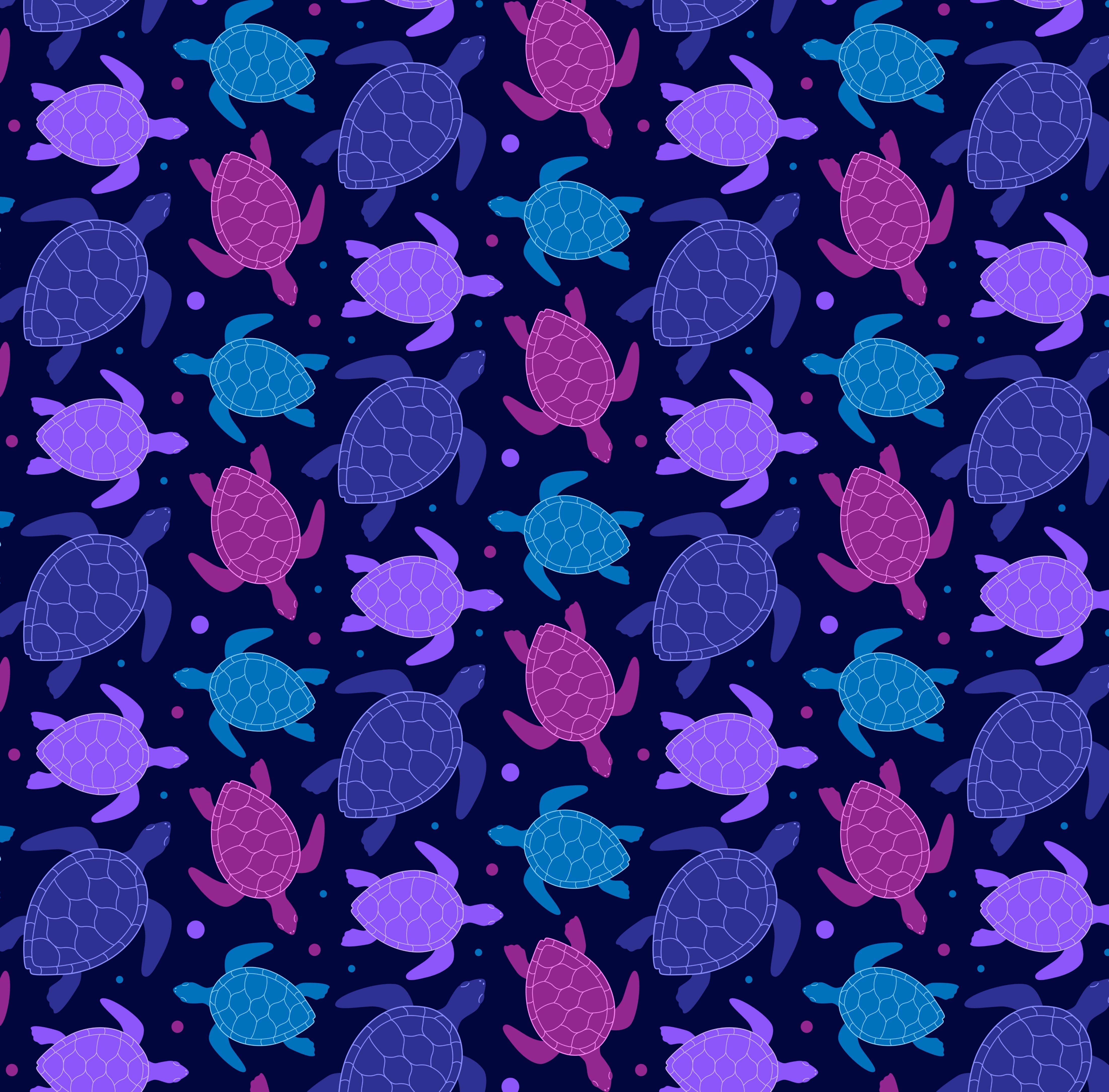 Purple Sea Turtle Pattern - Bouvelle