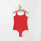 Girls Buttery Soft Red Swimsuit With UPF 50+
