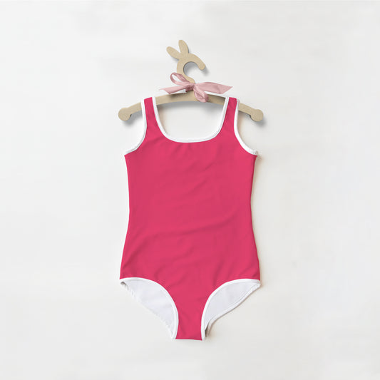 Girls Buttery Soft Rose Color Swimsuit With UPF 50+ Protection