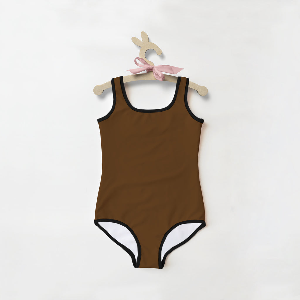Girls Brown Buttery Soft Swimsuit