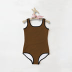 Girls Brown Buttery Soft Swimsuit
