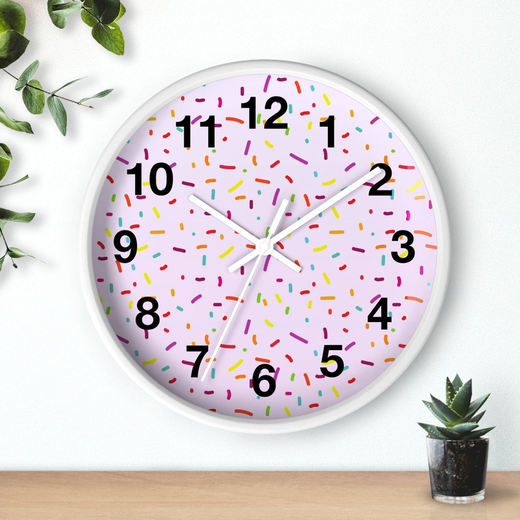 Girls Colorful Sprinkles Silent Wood Wall Clock