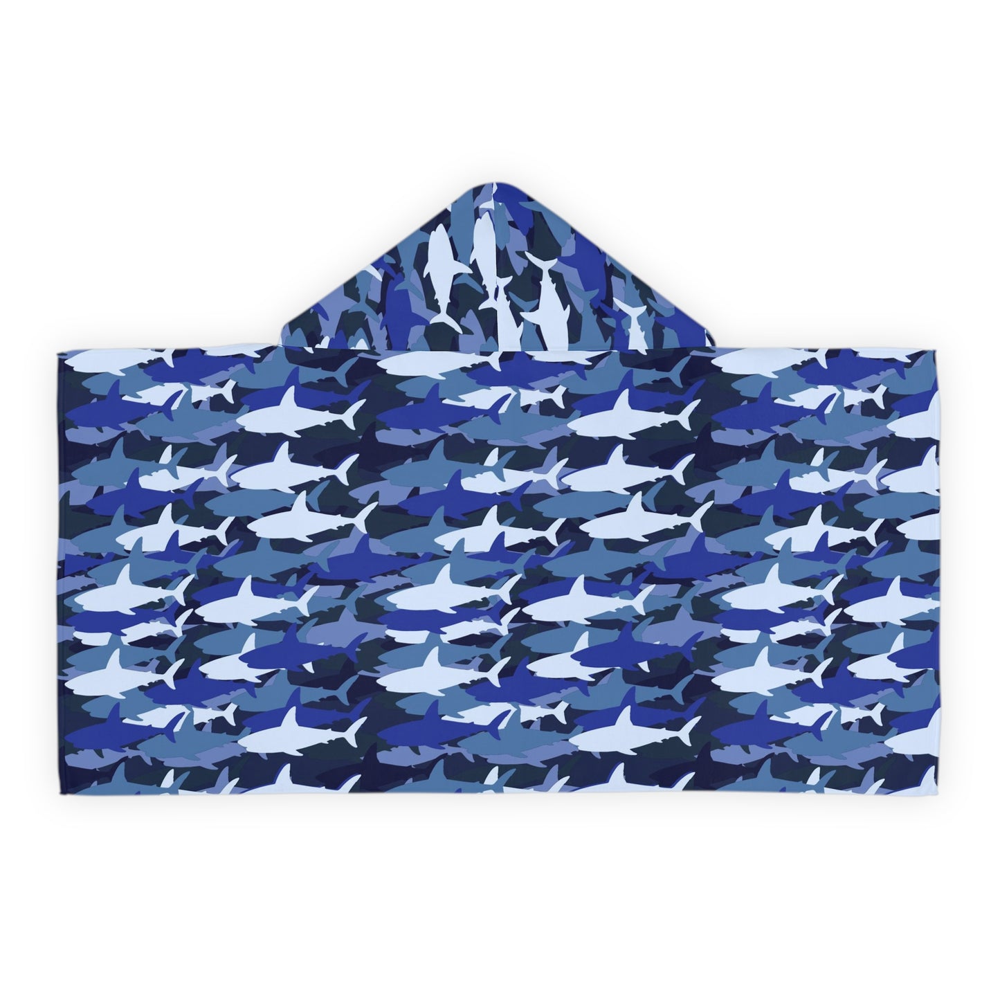 Kids Blue Shark Hooded Towel – Soft & Absorbent Bath & Beach Wrap