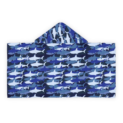 Kids Blue Shark Hooded Towel – Soft & Absorbent Bath & Beach Wrap