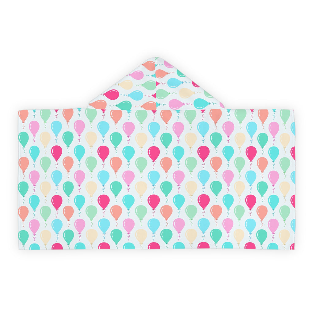 Kids Birthday Balloons Hooded Towel – Soft & Absorbent Bath & Beach Wrap