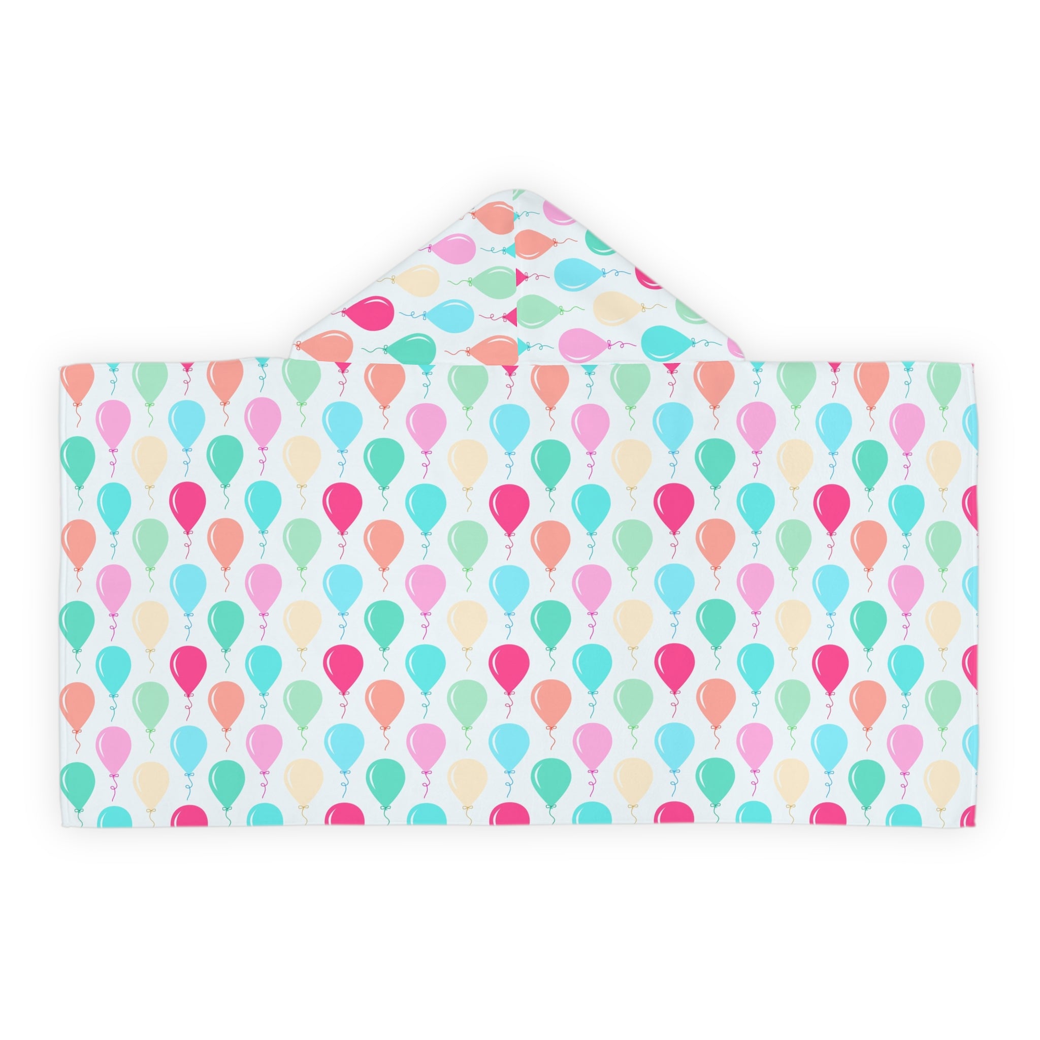 Kids Birthday Balloons Hooded Towel – Soft & Absorbent Bath & Beach Wrap